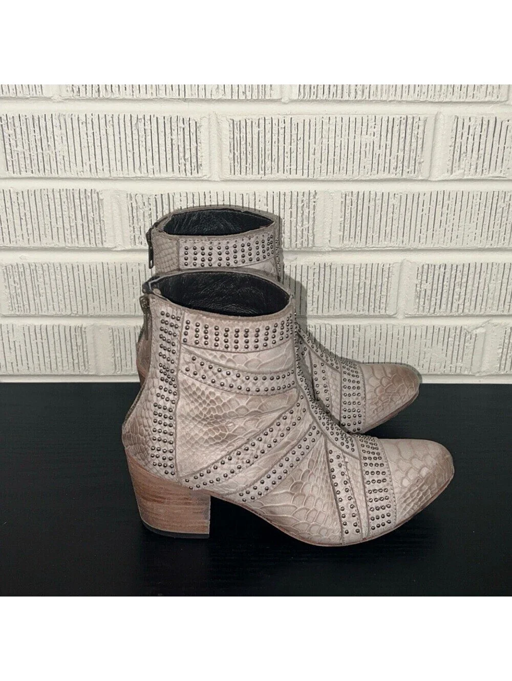 Freebird‎ by Steven Nelle Studded Cream Ankle Booties
